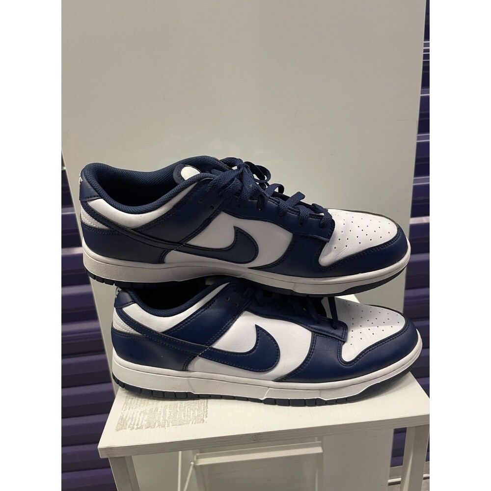 Nike Dunk Low White Midnight Navy HF5441-107 Men's Size13 - Picture 4 of 6